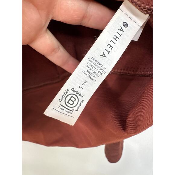 Athleta Rust Brown Womens Quarter Zip Sweatshirt Pullover Size Small Athleisure - Picture 5 of 9